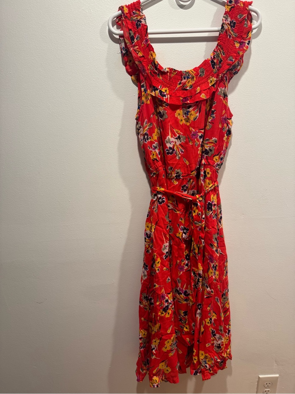 Anthropologie 47 of 52 Conversations Red Floral Dress - Picture 2 of 7